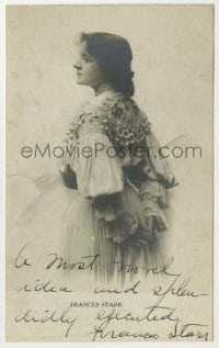 2j0181 FRANCES STARR signed 4x6 postcard '20s great portrait of the pretty silent actress!