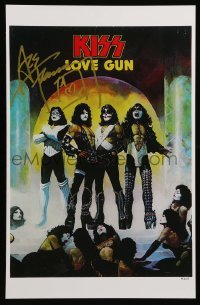 2j0716 ACE FREHLEY signed 11x17 REPRO poster '00s great art of KISS for their Love Gun album!