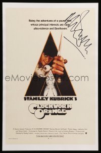 2j0721 MALCOLM MCDOWELL signed 11x17 REPRO poster '80s Castle art from Kubrick's A Clockwork Orange!