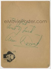 2j0724 ANN DVORAK signed 5x6 cut album page '40s it can be framed & displayed with a still!