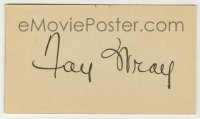2j0759 FAY WRAY signed 2x4 cut index card '40s it can be framed & displayed with a still!
