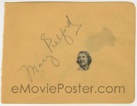 2j0744 MARY PICKFORD/JON HALL signed 5x6 cut album page '30s each signed on a different side!