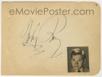 2j0745 MICKEY ROONEY signed 5x6 cut album page '40s it can be framed & displayed with a still!