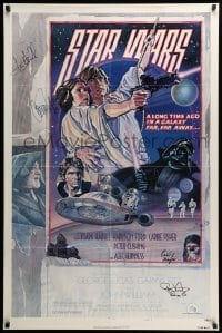 2j0159 STAR WARS signed style D NSS style 1sh 1978 by Mark Hamill, Carrie Fisher, plus FIVE others!