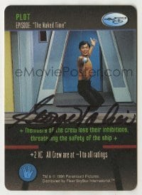 2j0856 GEORGE TAKEI signed trading card '96 great image as Mr. Sulu in Star Trek: The Card Game!