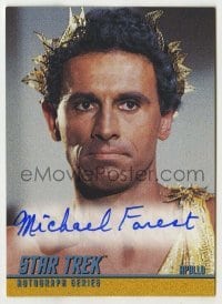 2j0913 MICHAEL FOREST signed trading card '98 from the limited edition Star Trek autograph set!