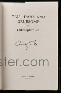 2j0135 CHRISTOPHER LEE signed English hardcover book '15 his autobiography Tall, Dark and Gruesome!