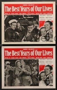 2k060 BEST YEARS OF OUR LIVES 8 LCs R54 Dana Andrews hugs Teresa Wright, sexy Virginia Mayo!