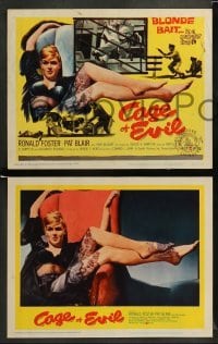 2k080 CAGE OF EVIL 8 LCs '60 Ronald Foster, Patricia Blair, blonde bait in a murder trap!