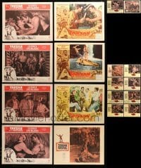 2m206 LOT OF 18 LOBBY CARDS FROM TARZAN MOVIES '50s-70s incomplete sets from several movies!