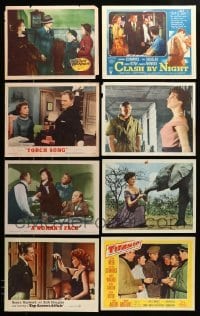 2m202 LOT OF 13 LOBBY CARDS '50s-70s great scenes from a variety of different movies!