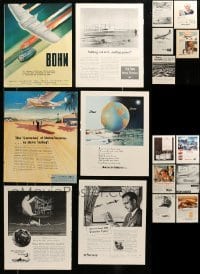 2m173 LOT OF 17 FORTUNE MAGAZINE PAGES WITH AVIATION ADS '30s-40s cool airplane artwork!