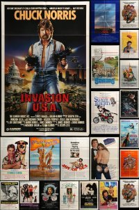2m249 LOT OF 61 FOLDED ONE-SHEETS '70s-80s great images from a variety of different movies!