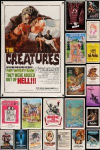 2m242 LOT OF 67 FOLDED ONE-SHEETS '70s-80s great images from a variety of different movies!