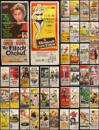 2m083 LOT OF 50 FOLDED AUSTRALIAN DAYBILLS '60s-70s great images from a variety of movies!