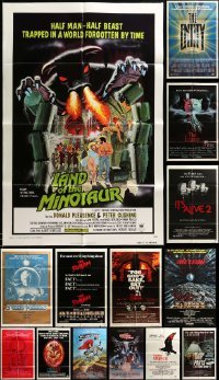 2m288 LOT OF 17 FOLDED HORROR/SCI-FI ONE-SHEETS '60s-90s great images from scary movies!