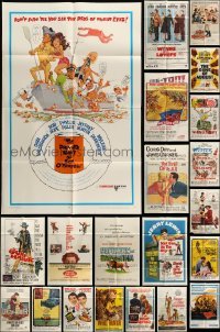 2m259 LOT OF 51 FOLDED ONE-SHEETS '50s-70s great images from a variety of different movies!