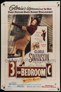 2p009 3 FOR BEDROOM C 1sh '52 cool art of glamorous Gloria Swanson boarding train!