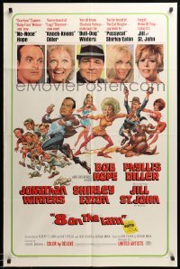 2p015 8 ON THE LAM 1sh '67 Bob Hope, Phyllis Diller, Jill St. John, wacky Jack Davis art of cast!