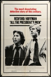 2p036 ALL THE PRESIDENT'S MEN 1sh '76 Dustin Hoffman & Robert Redford as Woodward & Bernstein!