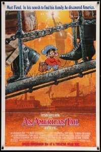 2p040 AMERICAN TAIL advance 1sh '86 Steven Spielberg, Don Bluth, art of Fievel the mouse by Struzan