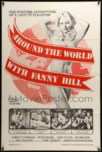 2p050 AROUND THE WORLD WITH FANNY HILL 1sh '74 sexy Shirley Corrigan, a lady of pleasure!