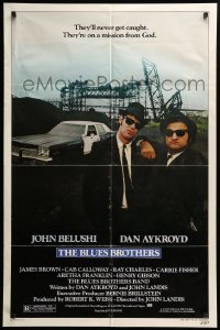 2p113 BLUES BROTHERS 1sh '80 John Belushi & Dan Aykroyd are on a mission from God!