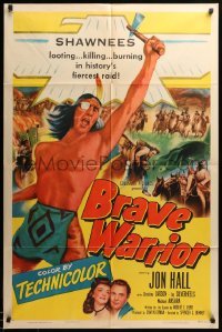2p128 BRAVE WARRIOR 1sh '52 the prophet sounds the war cry and ten thousand braves rise in fury!