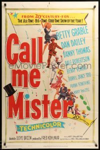 2p145 CALL ME MISTER 1sh '51 Betty Grable, Dan Dailey, big-time good-time show of the year!