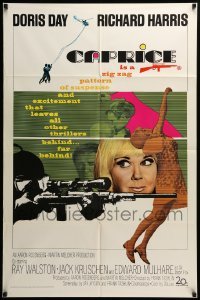 2p146 CAPRICE 1sh '67 pretty Doris Day, Richard Harris, cool sniper art and images!
