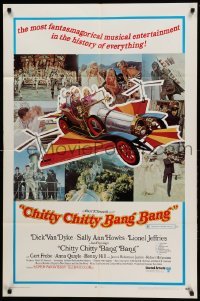 2p159 CHITTY CHITTY BANG BANG style B 1sh '69 Dick Van Dyke, Sally Ann Howes, artwork of flying car