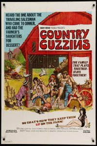 2p186 COUNTRY CUZZINS 1sh '70 sexploitation, a family that plays together stays together!