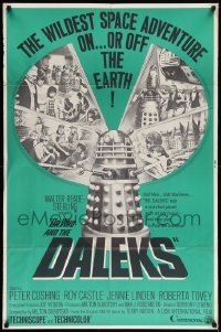 2p220 DR. WHO & THE DALEKS 1sh '66 Peter Cushing as the Doctor, wildest space adventure!