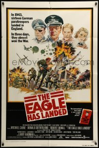 2p227 EAGLE HAS LANDED 1sh '77 Michael Caine against all white background during World War II!