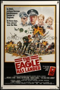 2p228 EAGLE HAS LANDED 1sh '77 Michael Caine against upper-gray background during World War II!