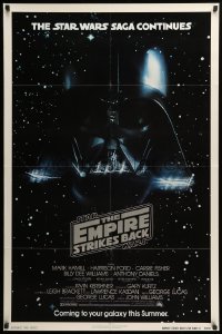2p238 EMPIRE STRIKES BACK NSS style advance 1sh '80 Darth Vader helmet in space, Lucas classic!