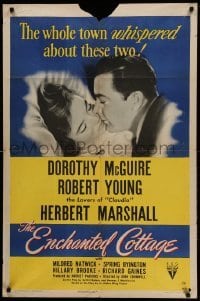 2p239 ENCHANTED COTTAGE style A 1sh '45 Dorothy McGuire & Robert Young live in a fantasy world!