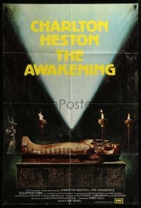 2p059 AWAKENING English 1sh '80 Charlton Heston, completely different image of sarcophagus!