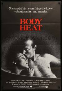 2p116 BODY HEAT English 1sh '82 sexy smoking Kathleen Turner & barechested William Hurt!