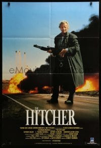2p363 HITCHER English 1sh '86 C. Thomas Howell, different Rutger Hauer with shotgun!