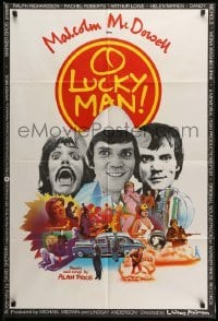2p616 O LUCKY MAN English 1sh '73 3 images of Malcolm McDowell, directed by Lindsay Anderson!