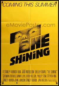 2p774 SHINING advance English 1sh '80 Stanley Kubrick, Jack Nicholson, Duvall, Saul Bass art!