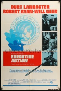 2p253 EXECUTIVE ACTION 1sh '73 Burt Lancaster, Robert Ryan, JFK assassination!