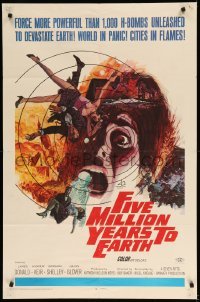2p271 FIVE MILLION YEARS TO EARTH 1sh '68 cities in flames, world panic spreads, art by Allison!