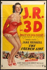 2p287 FRENCH LINE 3D 1sh '54 full-length art of sexy Jane Russell in 3D, need we say more!