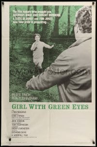 2p305 GIRL WITH GREEN EYES 1sh '64 images of pretty Rita Tushingham running to Peter Finch!