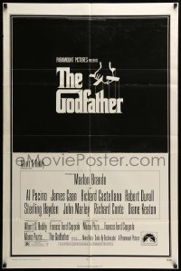 2p309 GODFATHER 1sh '72 Francis Ford Coppola crime classic, great art by S. Neil Fujita!