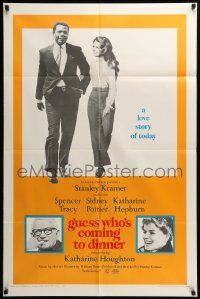 2p326 GUESS WHO'S COMING TO DINNER 1sh '67 Sidney Poitier, Spencer Tracy, Katharine Hepburn!