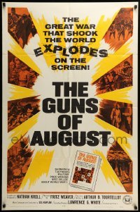 2p329 GUNS OF AUGUST 1sh '64 World War I documentary, narrated by Fritz Weaver!