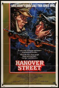 2p335 HANOVER STREET 1sh '79 art of Harrison Ford & Lesley-Anne Down in World War II by Alvin!